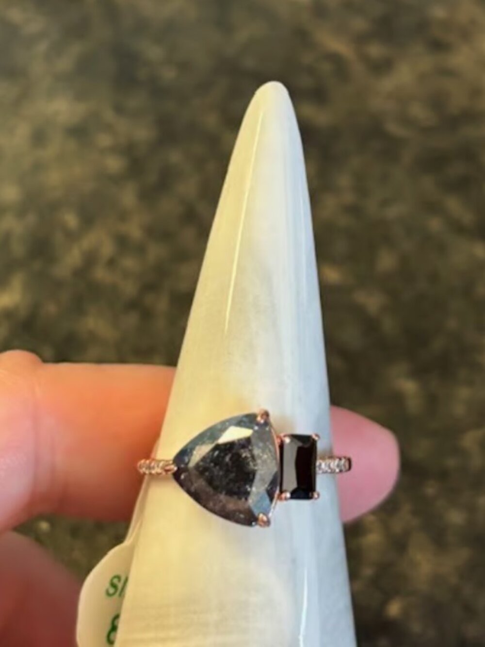 Bomb Party Black Ice Crystal Ring